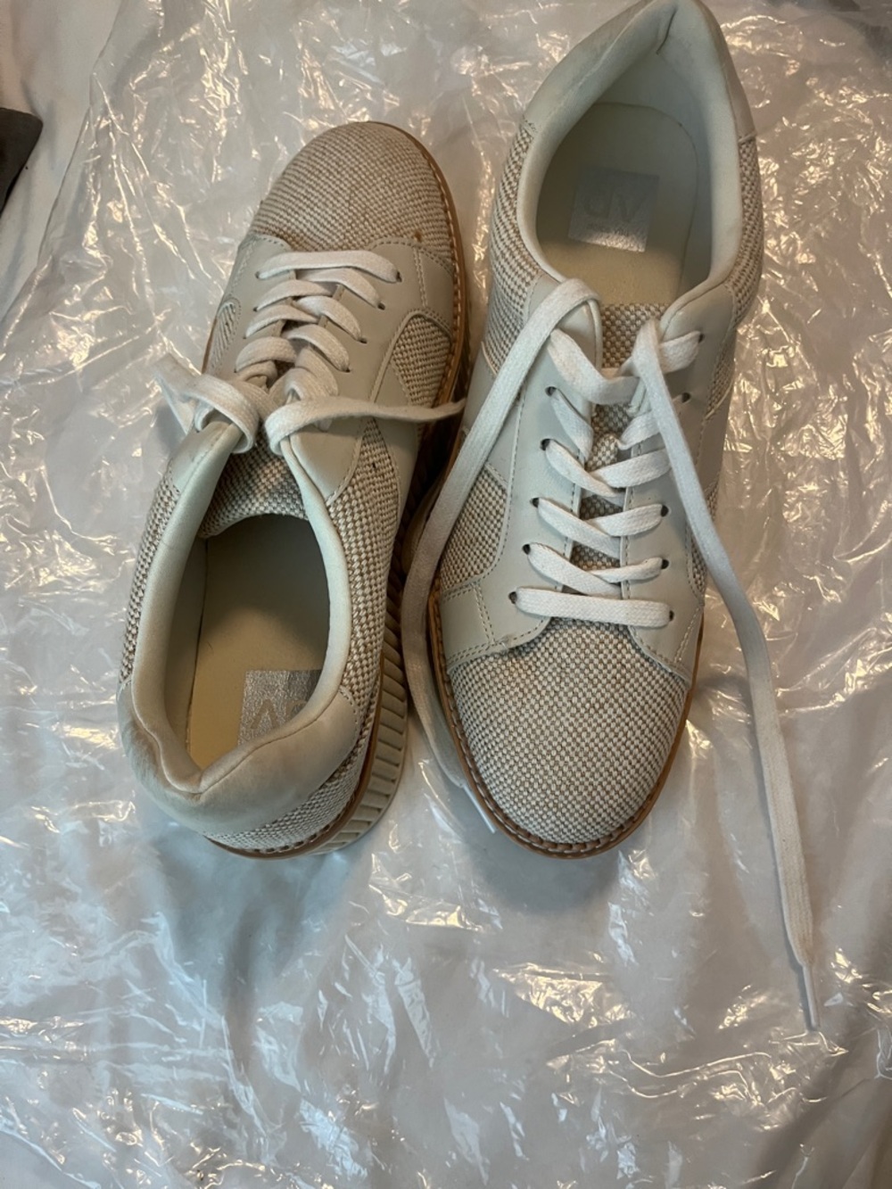 Dolce Vita Men's Lace-Up Sneakers in Cream and White